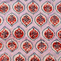 Pure Cotton Jaipuri Purple Pink With Red Motif Hand Block Print Fabric Pure Cotton Jaipuri Purple Pink With Red Motif Hand Block Print Fabric