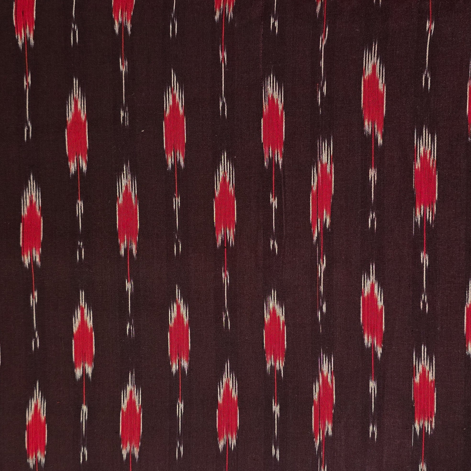 Maroon and Red Single Ikkat Unstitched Dress Material