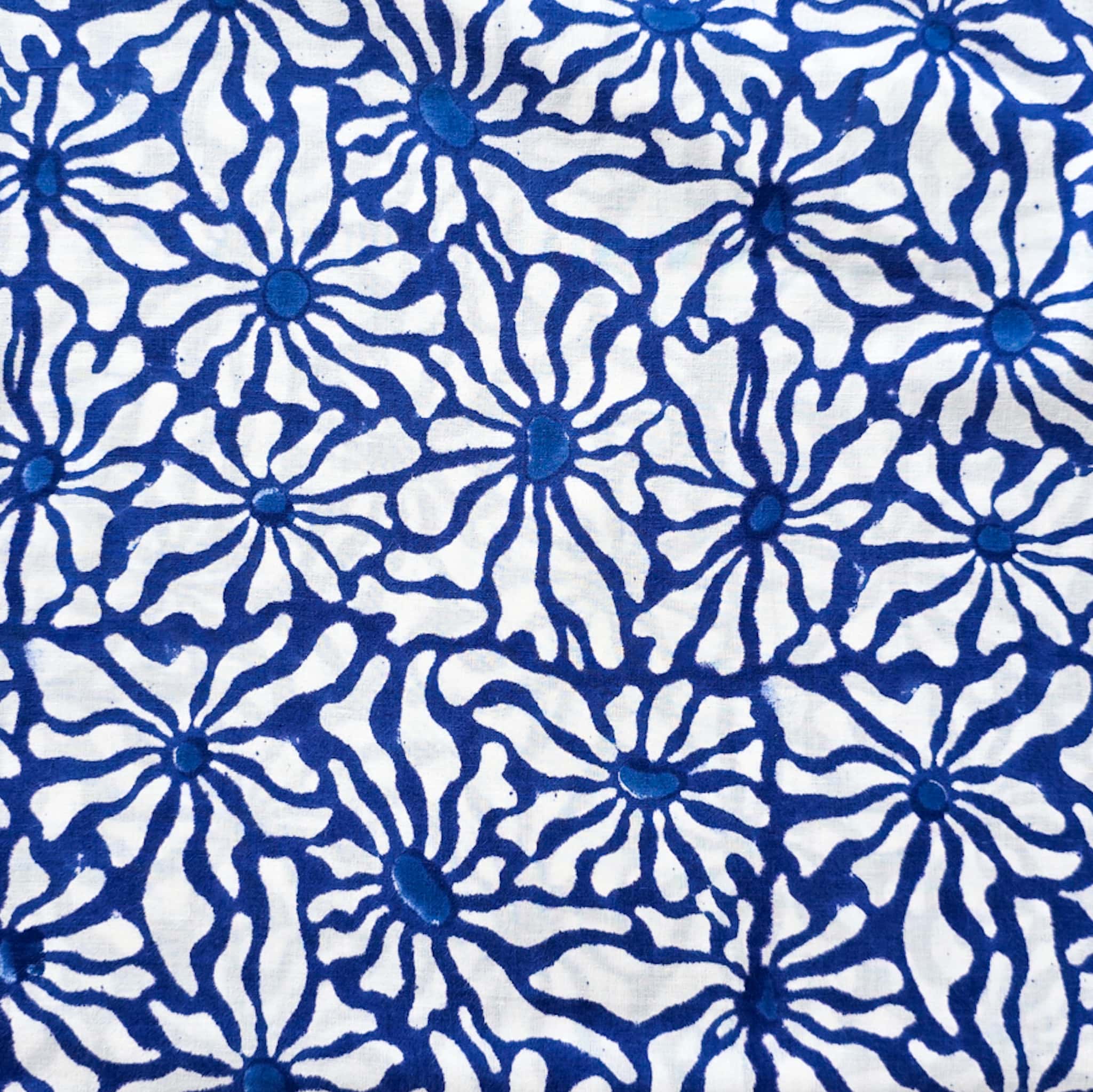 Blue - Jhiri Pure Handloom Cotton Fabric 12