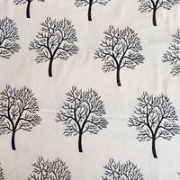 Pure Cotton Ajrak Off White With Black Tree Motif Hand Block Print Fabric Pure Cotton Ajrak Off White With Black Tree Motif Hand Block Print Fabric