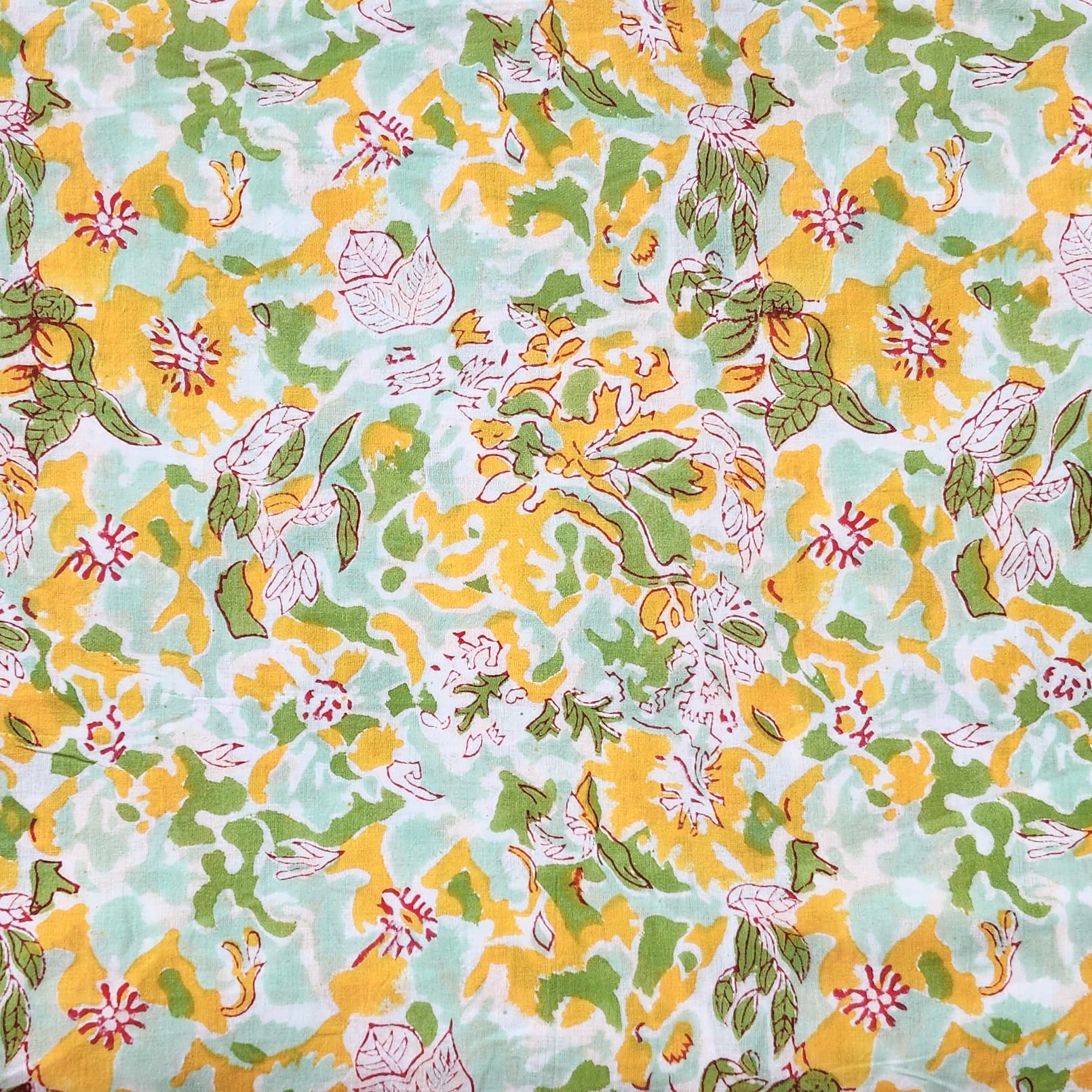 Women Floral Printed Pure Cotton Yellow Jaipuri Tunic main image 0