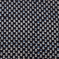 Pure Cotton Gad Ajrak Black With Blue And Off White Tiny Flower Motif Hand Block Print Fabric Pure Cotton Gad Ajrak Black With Blue And Off White Tiny Flower Motif Hand Block Print Fabric