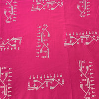 Pure Cotton screen print Pink With White Fabric Pure Cotton screen print Pink With White Fabric