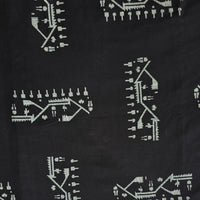 Pure Cotton screen print Black With White Fabric Pure Cotton screen print Black With White Fabric