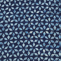 Pure Slub Cotton Indigo Geometrical Flower Hand Block Print Fabric Pure Slub Cotton Indigo Geometrical Flower Hand Block Print Fabric