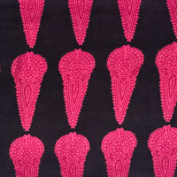 Pure Cotton Bagh Black And Pink Pine Tree Hand Block Print Fabric Pure Cotton Bagh Black And Pink Pine Tree Hand Block Print Fabric