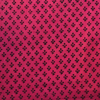 Pure Cotton Bagh Pink And Tiny Black Flower Motif With Border Hand Block Print Fabric Pure Cotton Bagh Pink And Tiny Black Flower Motif With Border Hand Block Print Fabric