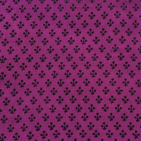 Pure Cotton Bagh Megenta With Tiny Black Flower Motif And Border Hand Block Print Fabric Pure Cotton Bagh Megenta With Tiny Black Flower Motif And Border Hand Block Print Fabric