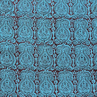 Pure Cotton Bagh Blue And Black Matka All Over Pattern With Border Hand Block Print Fabric Pure Cotton Bagh Blue And Black Matka All Over Pattern With Border Hand Block Print Fabric