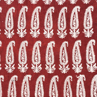 Pure Cotton Bagh Marron And Cream Kairi With Border Hand Block Print Fabric Pure Cotton Bagh Marron And Cream Kairi With Border Hand Block Print Fabric