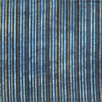 Pure Cotton Vanaspati Blue With Multi Colour Stripes Hand Block Print Fabric Pure Cotton Vanaspati Blue With Multi Colour Stripes Hand Block Print Fabric
