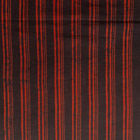 Pure Cotton Gamthi Black With Rust Red Border Stripes Hand Block Print Fabric Pure Cotton Gamthi Black With Rust Red Border Stripes Hand Block Print Fabric