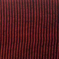 Pure Cotton Gamthi Black With Rust Red Stripes Hand Block Print Fabric Pure Cotton Gamthi Black With Rust Red Stripes Hand Block Print Fabric