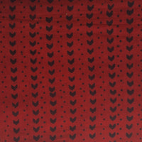 Pure Cotton Gamthi Rust Red With Black Dots And Arrow Hand Block Print Fabric Pure Cotton Gamthi Rust Red With Black Dots And Arrow Hand Block Print Fabric