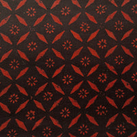 Pure Cotton Gamthi Black And Rust Red Tiles With Flower Hand Block Print Fabric Pure Cotton Gamthi Black And Rust Red Tiles With Flower Hand Block Print Fabric