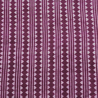 Pure Cotton Dabu Purple With White Border Hand Block Print Pure Cotton Dabu Purple With White Border Hand Block Print