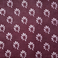 Pure Cotton Dabu Old Mauve With White Motif Hand Block Print Fabric Pure Cotton Dabu Old Mauve With White Motif Hand Block Print Fabric