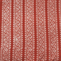 Pure Cotton Dabu Reddish Orange With White Border Hand Block Print Fabric Pure Cotton Dabu Reddish Orange With White Border Hand Block Print Fabric