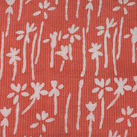 Pure Cotton Dabu Katha Reddish Orange With White Flower Motif Hand Block Print Fabric Pure Cotton Dabu Katha Reddish Orange With White Flower Motif Hand Block Print Fabric
