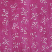 Pure Cotton Dabu Pink With White Flower Motif Hand Block Print Fabric Pure Cotton Dabu Pink With White Flower Motif Hand Block Print Fabric