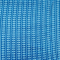 Pure Cotton Dabu Bright Blue With Off White Border Hand Block Print Fabric Pure Cotton Dabu Bright Blue With Off White Border Hand Block Print Fabric