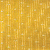 Pure Cotton Dabu Yellow With White Stripes Hand Block Print Fabric Pure Cotton Dabu Yellow With White Stripes Hand Block Print Fabric