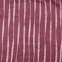 Pure Cotton Dabu Old Mauve With Off White Stripes Hand Block Print Fabric Pure Cotton Dabu Old Mauve With Off White Stripes Hand Block Print Fabric