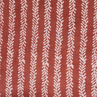 Pure Cotton Dabu Mud Red With White Leaves Creeper Hand Block Print Fabric Pure Cotton Dabu Mud Red With White Leaves Creeper Hand Block Print Fabric