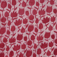 Pure Cotton Dabu Reddish Pink With Off White Creeper Flower Hand Block Print Fabric Pure Cotton Dabu Reddish Pink With Off White Creeper Flower Hand Block Print Fabric