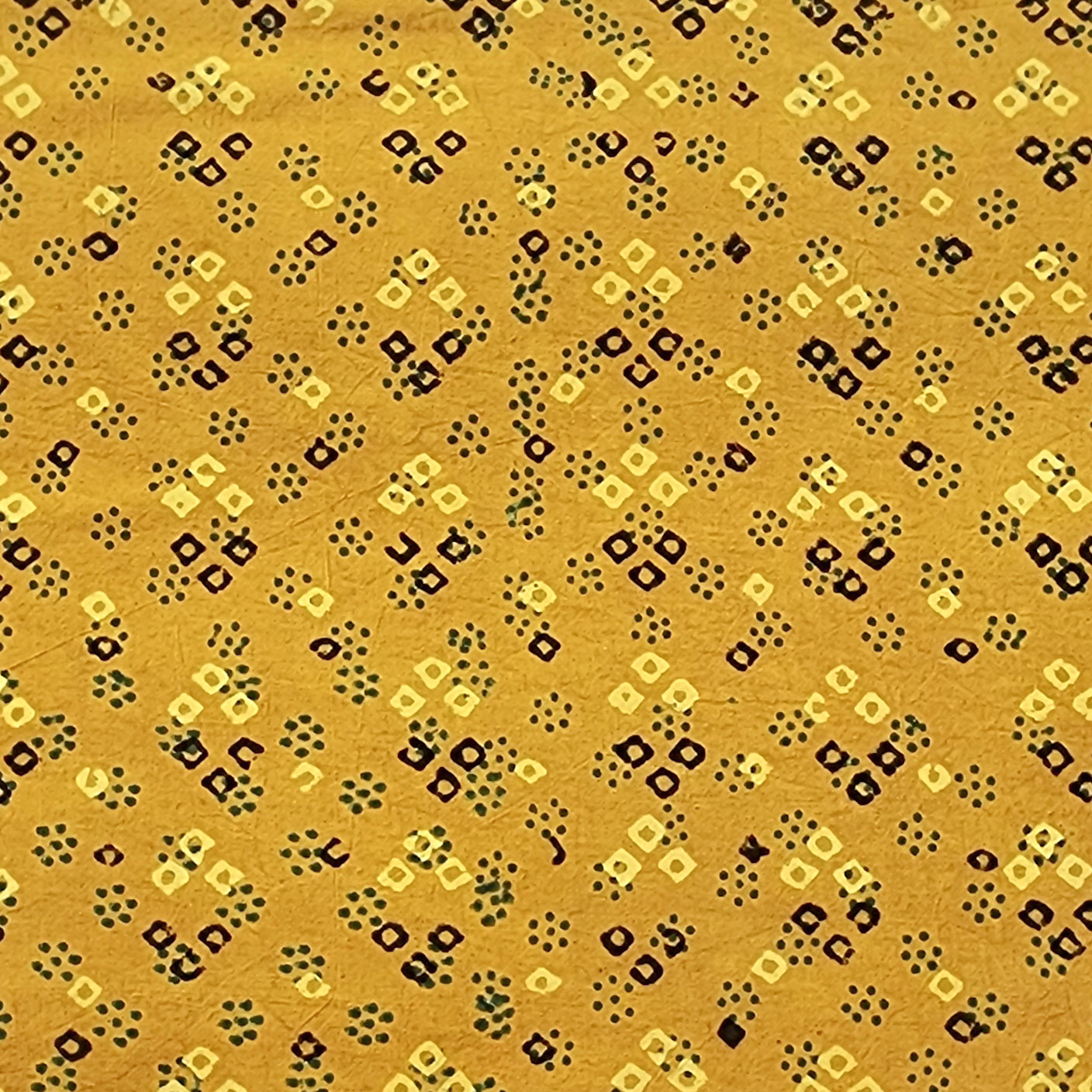 Yellow - Natural Dyed Hand Block Print Cotton Ajrakh Fabric 19