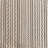 Pure Cotton Ajrak Vegetable Dyed Cream And Black Zig-Zag Border Design Hand Block Print Fabric Pure Cotton Ajrak Vegetable Dyed Cream And Black Zig-Zag Border Design Hand Block Print Fabric