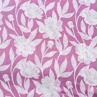 Pure Cotton Screen Print Mauve With White Flower Creeper Fabric Pure Cotton Screen Print Mauve With White Flower Creeper Fabric