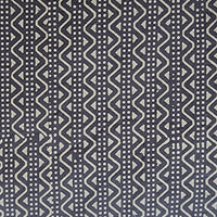 Pure Cotton Gamthi Grey And Cream Zig-Zag With Dotted Hand Block Print Fabric Pure Cotton Gamthi Grey And Cream Zig-Zag With Dotted Hand Block Print Fabric