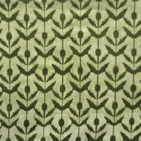 Pure Cotton Dabu Green With Leafs Motif Hand Block Print Fabric Pure Cotton Dabu Green With Leafs Motif Hand Block Print Fabric
