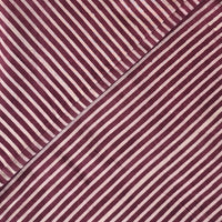 Pure Cotton Dabu Dark Mauve And Off White Stripes Hand Block Print Fabric Pure Cotton Dabu Dark Mauve And Off White Stripes Hand Block Print Fabric