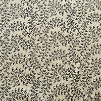 Pure Cotton Bagru Cream With Black Leafs Jaal Hand Block Print Fabric Pure Cotton Bagru Cream With Black Leafs Jaal Hand Block Print Fabric