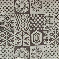 Pure Cotton Dabu Grey With Intricate Design Blocks Hand Block Print Fabric Pure Cotton Dabu Grey With Intricate Design Blocks Hand Block Print Fabric