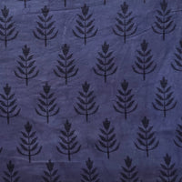 Pure Cotton Dabu Deep Blue With Leaves Motif Hand Blocks Print Fabric Pure Cotton Dabu Deep Blue With Leaves Motif Hand Blocks Print Fabric