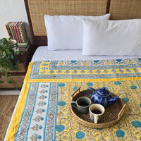 Silken Slumber.-Pure Mul Cotton Hand Block Printed Reversible Dohar Blanket With Cotton Flannel Filling Silken Slumber.-Pure Mul Cotton Hand Block Printed Reversible Dohar Blanket With Cotton Flannel Filling