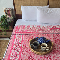 Cotton Candy Clouds-Pure Mul Cotton Hand Block Printed Reversible Dohar Blanket With Cotton Flannel Filling Cotton Candy Clouds-Pure Mul Cotton Hand Block Printed Reversible Dohar Blanket With Cotton Flannel Filling