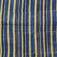Pure Cotton Ajrak Rust Blue With Mustard And Black Design stipes Hand Block Print Fabric Pure Cotton Ajrak Rust Blue With Mustard And Black Design stipes Hand Block Print Fabric