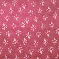 Pure Cotton Dabu Punch Pink With Off White Flower Motif Hand Block Print Fabric Pure Cotton Dabu Punch Pink With Off White Flower Motif Hand Block Print Fabric