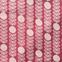 Pure Cotton Dabu dark dusty pink With White Leaves Creeper Hand Block Print Fabric Pure Cotton Dabu dark dusty pink With White Leaves Creeper Hand Block Print Fabric