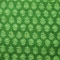 Pure Cotton Dabu Green And White Katha with Flower motif Hand Block Print Fabric Pure Cotton Dabu Green And White Katha with Flower motif Hand Block Print Fabric