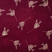 Pure Cotton Dabu Maroon With Cream Flower Motif Hand Block Print Fabric Pure Cotton Dabu Maroon With Cream Flower Motif Hand Block Print Fabric