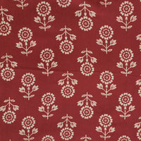 Pure Cotton Maroon With Flower Motif Screen Print Fabric Pure Cotton Maroon With Flower Motif Screen Print Fabric