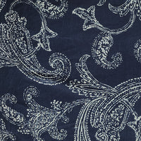 Pure Cotton Navy Blue With Kairi Jaal Screen Print Fabric Pure Cotton Navy Blue With Kairi Jaal Screen Print Fabric