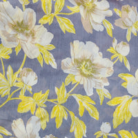 Pure Cotton Grey With Floral Design Screen Print Fabric Pure Cotton Grey With Floral Design Screen Print Fabric