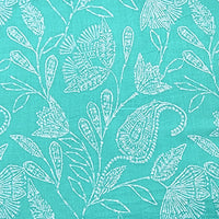 Pure Cotton Turquoise With Flower Jaal Screen Print Fabric Pure Cotton Turquoise With Flower Jaal Screen Print Fabric