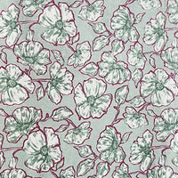 Pure Cotton Mint Green With Flower Jaal Screen Print Fabric Pure Cotton Mint Green With Flower Jaal Screen Print Fabric